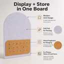Felt Bulletin Board with Pegboard, 23.6 x 15.7 in Arched Pin Board for Wall