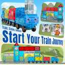 SKTMYY Magnetic Tiles Train Toys, Train Station Magnet Tiles for Kids Ages 4-8 with Magnetic Tiles Cars, Preschool Classroom Educations STEM Learning Montessori Toys Gifts for Toddler Boys and Girls