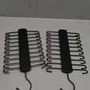 ZEDODIER 2 Pack Tie Hanger with 40 Hooks, Space Saving Necktie Organizer for Men, Large Capacity Tie and Belt Wooden Hanger for Closet, Black