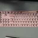TK950 Typewriter Wireless Mechanical Keyboard, Aesthetic Tri-Mode Bluetooth/2.4G/Wired Retro Punk Typewriter Keyboard with White Backlit, Blue Switch, Round Keycaps for Laptop/Mac/iPad/Win, Pink