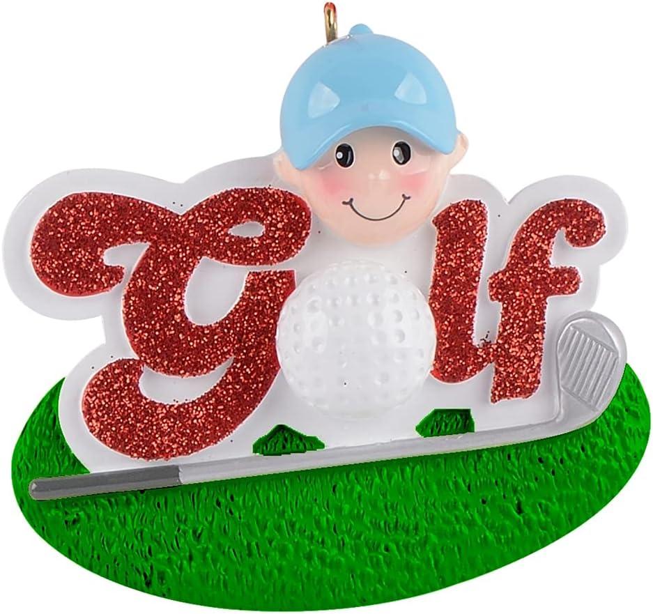 2 x MAXORA Golf Ornament - Personalized Golfer Christmas Tree Ornament - Golfer Boy Ornament - Custom Golfer Names Gift idea Ornament for Grandson, Golf Coach, Golfer Hobby (Golf Friend of 1)