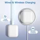 Wireless Charging Case Replacement Compatible with AirPods 1st & 2nd Generation,450 mAh Air Pod 1/2 Generation Charger Case with Bluetooth Pairing Sync Button,White (No Earbuds)