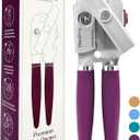 Premium Multifunction Magnetic Manual Can Opener and Bottle Opener, Heavy Duty Stainless Steel Sharp Cutting Blade and Oversized Easy Turn Knob, Soft-Touch Handle, Kitchen Use, Mauve