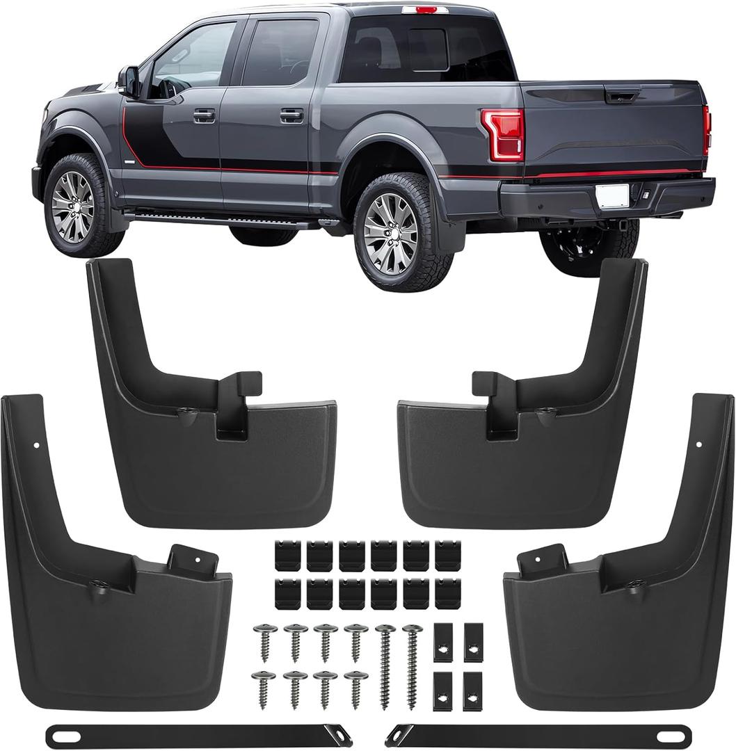 Ford F-150 Mud Flaps 2015-2020  OEM Fit, No-Drill Install, Protect Paint from Rocks & Mud  Fits Narrow Body Fenders (Not for Raptor/Lightning)