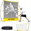 Pickleball Practice Rebounder Net: Pickleball Rebounder or 6FT Mini Pickle Ball Net Portable for Outdoor Driveway Backyard and Indoor Garage - 2in1 Trainer for Dink Volley Training, (Yellow)