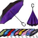 MRTLLOA 40/49/56 Inch Oversize Windproof Inverted Reverse Upside Down Umbrella, Golf Size Rain Umbrella, Double Layer, C-Shaped Handle for Men, Women and Kids