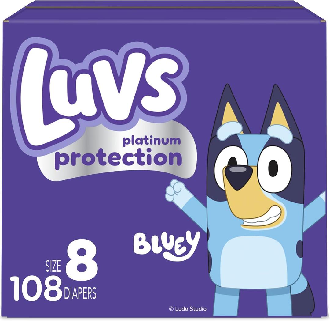 Luvs Platinum Protection Baby Diapers, Size S8 (30+ lb), 108 Count