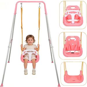 Toddler Swing,3-in-1 Toddler Swing Set with Foldable | Indoor/Outdoor Baby Swing, Multifunctional Swings for Children 6 Months and Older, Easy to Assemble for Backyard Play