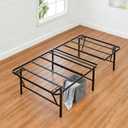 Amazon Basics Foldable Metal Platform Bed Frame, Noise-Free Mattress Foundation with Tool-Free Assembly, 18 Inches High, Sturdy Steel Frame, No Box Spring Needed, Twin Size, Black