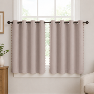 BGment Baby Pink 100% Blackout Curtains for Girls Bedroom 45 Inch Length, Thermal Insulated Full Light Blocking Grommet Noise Cancelling Small Window Curtains for Nursery 2 Panels Each 42 Inch Wide
