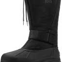 NORTIV 8 Men's Waterproof Winter Snow Boots Insulated Fur Liner Lightweight Outdoor Tall Boots (6, Black)