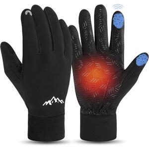 Pixel Panda Winter Gloves for Men Women Warm Touchscreen Gloves for Cold Weather for Cycling, Driving, Running, Hiking, Work (Black, L)