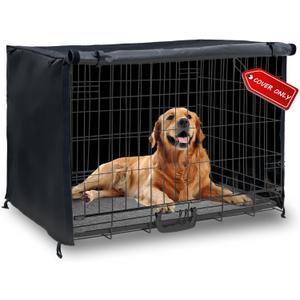 Dog Crate Cover 42in Waterproof Pet Kennel Cover for Outdoor/Indoor Protection, Durable Windproof Crate Cover Universal Fit for Wire Dog Crate (42''L*28''W*30''H-Black)