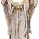 TERESA'S COLLECTIONS Large Angel Garden Statues with Solar Outdoor Light for Outdoor Decor, Fairy Figurine Resin with Wing & Glass Ball for Garden Decor, Yard Decor Lawn Ornament Gifts for Mom, 11"