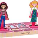 Melissa & Doug Abby and Emma Magnetic Wooden Dress-Up Dolls Play Set (55+ Pieces), Magnetic Dolls, Pretend Play & Preschool Toys for Kids 3+