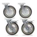 8 inch Caster Wheels Set of 4 360 Degree Swivel Castors Anti-Skid Mute Top Plate Casters, 2Pcs Locking Brake Casters 2 Pcs Without Brake