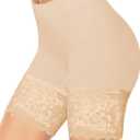1-3 Pack Lace Slip Shorts for Under Dresses Women, Seamless Anti Chafing Shorts Lace Bloomers Shorts Panties Leggings (Small)