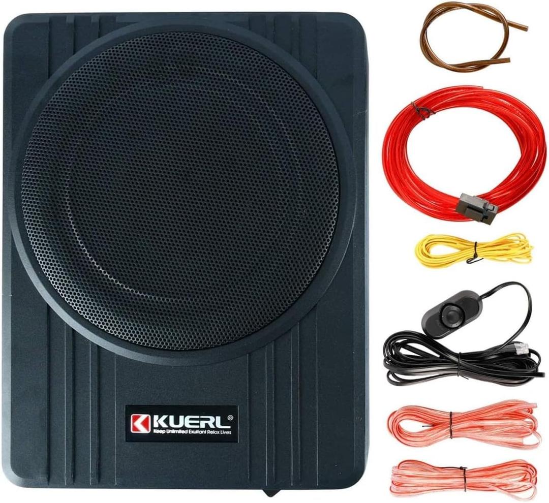 YaCCC 10 Inch 800W Car Under-Seat Sub Woofer Active Powered Amplifier Bass Enclosed,Under Seat Subwoofer and Amp Package