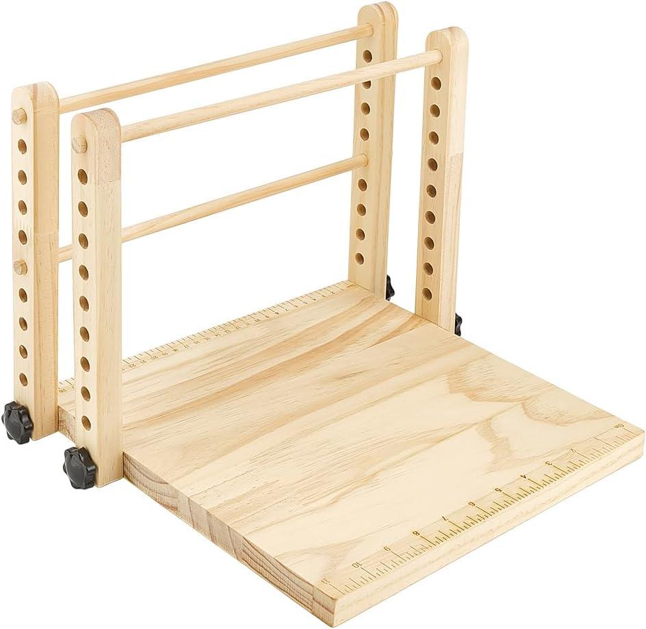 BENECREAT Wood Book Binding Stitching Frame, Adjustable Book Folding Stand for DIY Bookbinding Crafts and Supplies, 12x12 Inch