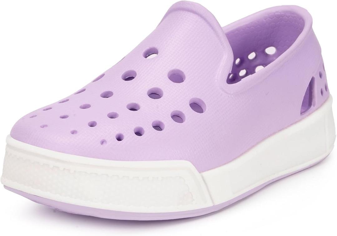 Eagsouni Kids Water Shoes Toddler Girls Boys Slip-On Sneakers Lightweight Breathable Sandals for Outdoor Indoor (4-4.5 Toddler, Update-purple)
