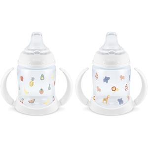 NUK Learner Cup, 6+ Months, Fun Fruits and Animals,  Exclusive Collection, 5 Oz, Pack of 2 – BPA Free, Soft Spout, Spill Proof Sippy Cup