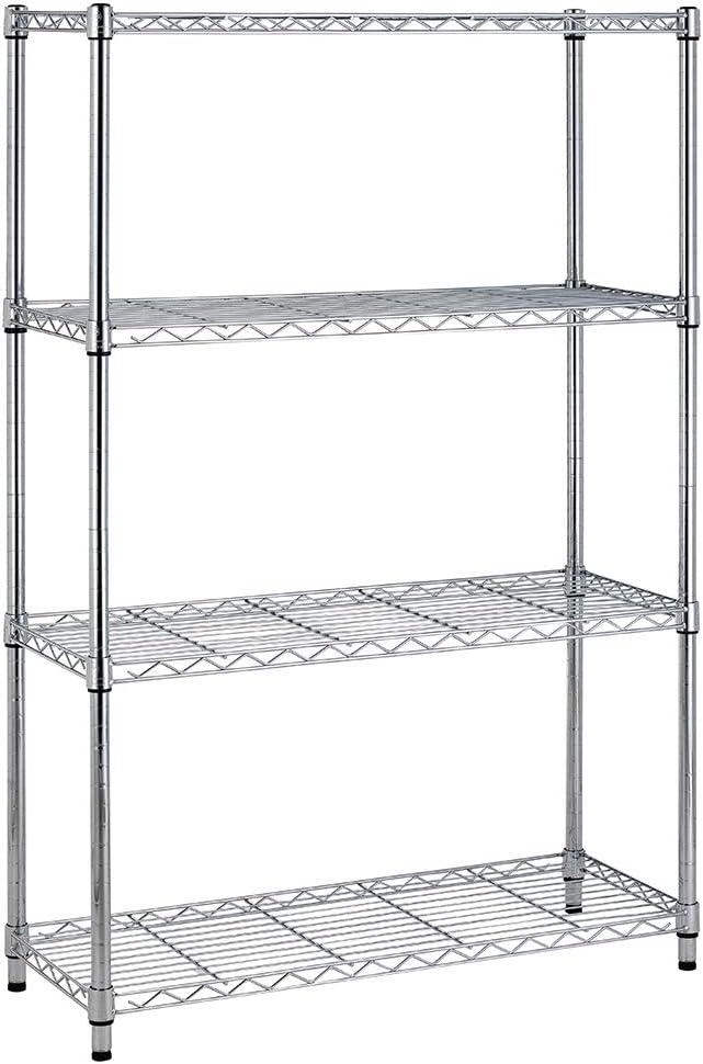 BestOffice Shelving Unit NSF Metal Large Storage Shelves Heavy Duty Height Adjustable Commercial Grade Steel Utility Layer Shelf Rack Organizer (36x14x54, Chrome) (361454)