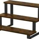 YINMIT Wooden Display Riser Stand,15.75 Inch Tiered Perfume and Cologne Organizer Stand, 3 Tier Spice Rack Organizer, Rustic Display Shelf for Cupcake, Figures, Candles (Brown,3 Tier Large)