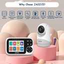 JUAN Baby Monitor with Camera and Audio, No WiFi 100% Private, 3500mAh Long Battery, 1000ft Range Connection, Remote Pan-Tilt-Zoom, Crystal Night Vision, 2-Way Talk for Newborn Infant