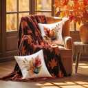 Fall Leaf Pillow Covers 18x18, Fall Room Decor, Rustic Farmhouse Autumn Leaves Botanical Decorative Throw Pillow Covers Pillowcases for Home Living Room Bedroom, Set of 2