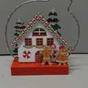 Christmas Tabletop Decoration, Wooden Lighted Gingerbread House Ornaments, Battery Operated Christmas Indoor Fireplace Home Table Decorations
