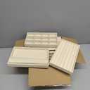 SPAKOWN Jewelry Organizer for Drawer, Adjustable Velvet Jewelry Tray, Stackable Necklace Organizer Earring Holder Organizer Ring Tray Jewelry Storage Display Drawer Inserts Set of 9 (Beige)