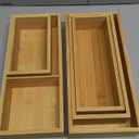 Bamboo Drawer Organizer 5 Pcs for Kitchen Multi-purpose Storage Dividers for Kitchen, Office, Jewelry, Cosmetics, Wooden Drawer Dividers for Drawer Organizer Desk Organizer Gift for Women Gifts Idea