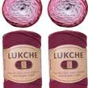 Lukche 2mm Multicolor Cotton Macrame Cord 2x246 Yards (2x225 Mt) Premium Cotton Rope, Rainbow Yarn Crochet Macrame Bag Craft for Wall Hangers, Bags, Bottom Plates, Carpets (8011, 2 Skein)