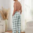 2 Pack Mens Plush Pajama Pants, Fluffy Warm Fleece Sleep Pj Soft Lounge Bottoms with Pockets for Winter (XXL)