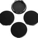 KitsPro 2.6Inch 65MM Wheel Center Caps for Ford FL341A096 Rim Hub Caps, Pack of 4 (Matte Black, Outer 65MM, Inner 61MM)