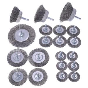 20 Pack Wire Brush Wheel for Drill Set, Wire Brush for Drill 1/4 Inch Hex Shank 0.012 inch Coarse Carbon Steel, Wire Wheel for Drill for Cleaning Rust and Abrasive,Wire Brush Drill Attachment