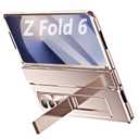 GOUHGKH for Galaxy Z Fold6 Case,with Buit-in Screen Protector, Rugged Hinge Protection, Camera len Cover, Full Body Protective Phone Case for Samsung Z Fold 6, Pink Gold