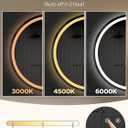 LED Bathroom Mirror with Lights, 36" Round Mirror for Bathroom,Wall Mounted Makeup Mirror, Dimmable, Anti-Fog, Shatter-Proof Tempered Glass, 3-Color Light, Memory Function, UL Listed