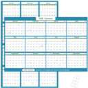 2026 Wall Planner 34.8"x22.8" Dual-Sided Dry Erase Calendar with 8 Adhesive Dot Stickers, Folded Packaging, Reversible Extra Large Monthly Yearly Planner For Office Home Students, Teal