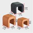 Leather N-Shaped Ottoman, Home High-end Shoe Changing Stool, Low-Profile Dressing Stool, Suitable for Living Room, Bedroom(Orange,Small)