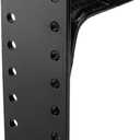 Pintle Hook Hitch Mount, Adjustable 6 Positions for 2-1/2-Inch Trailer Hitch Receiver, 20,000 lbs Capacity, 12-1/2" Height Plate, 10-3/4" Shank, Black Carbide Powder Coat