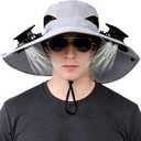 Solar Fan Hat,Solar Powered Fan Hat for Men Women,Wide Brim Sun Hat with 2 Solars Fan,2-in-1 Hands-Free Hats Fans