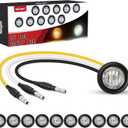 Nilight 3/4" Dual Color Marker Light 10PCS Amber to White Turn Signal Auxiliary Side Marker Clearance Indicator Bullet Lights 3 Plug IP68 Waterproof for Trailer Truck Pickup Camper RV ATV UTV Van Bus