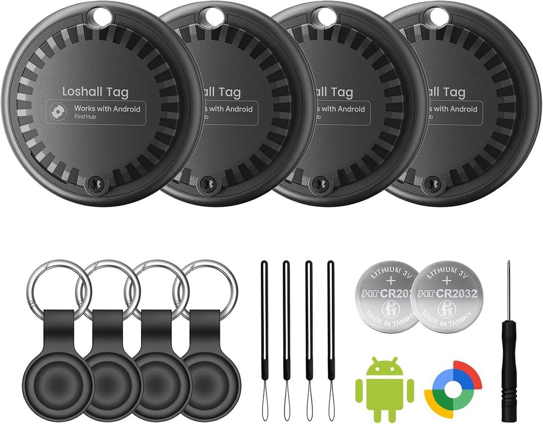 Air Tags for Android,Air Tags-4 Pack Android,2 Year Battery Life,Air Tracker Tags with 4 Case,Google Find Trackers for Google'S Find Hub App,IP65 Waterproof Luggage Tracker for Keys