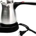 Electric Turkish Coffee Pot, 600ml Stainless Steel Heating Tea Maker Kettle with Foldable Handle, 110V US Plug Turkish Electric Coffee Maker Machine for Home/Travel