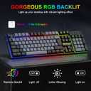 BlueFinger RGB Gaming Keyboard and Backlit Mouse Combo, USB Wired, LED Gaming Set for Laptop PC Computer Game and Work(Black & Gray)