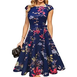 DRESSTELLS Women's Cocktail Dresses, Formal Wedding Guest Church Modest Party Prom Dress 2025, Size: L