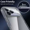 2 x SWUU 2 Pack Camera Lens Protector Compatible with iPhone 17 Pro 6.3", Military-Grade 9H Tempered Glass, Shatterproof & Anti-Scratch, HD Clear, No Fingerprint, Case-Friendly