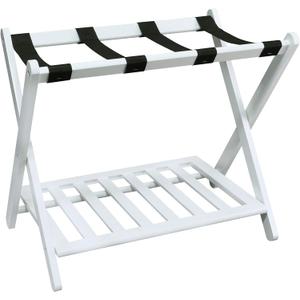 Casual Home Shelf-White Luggage Rack, 26.75" Wide