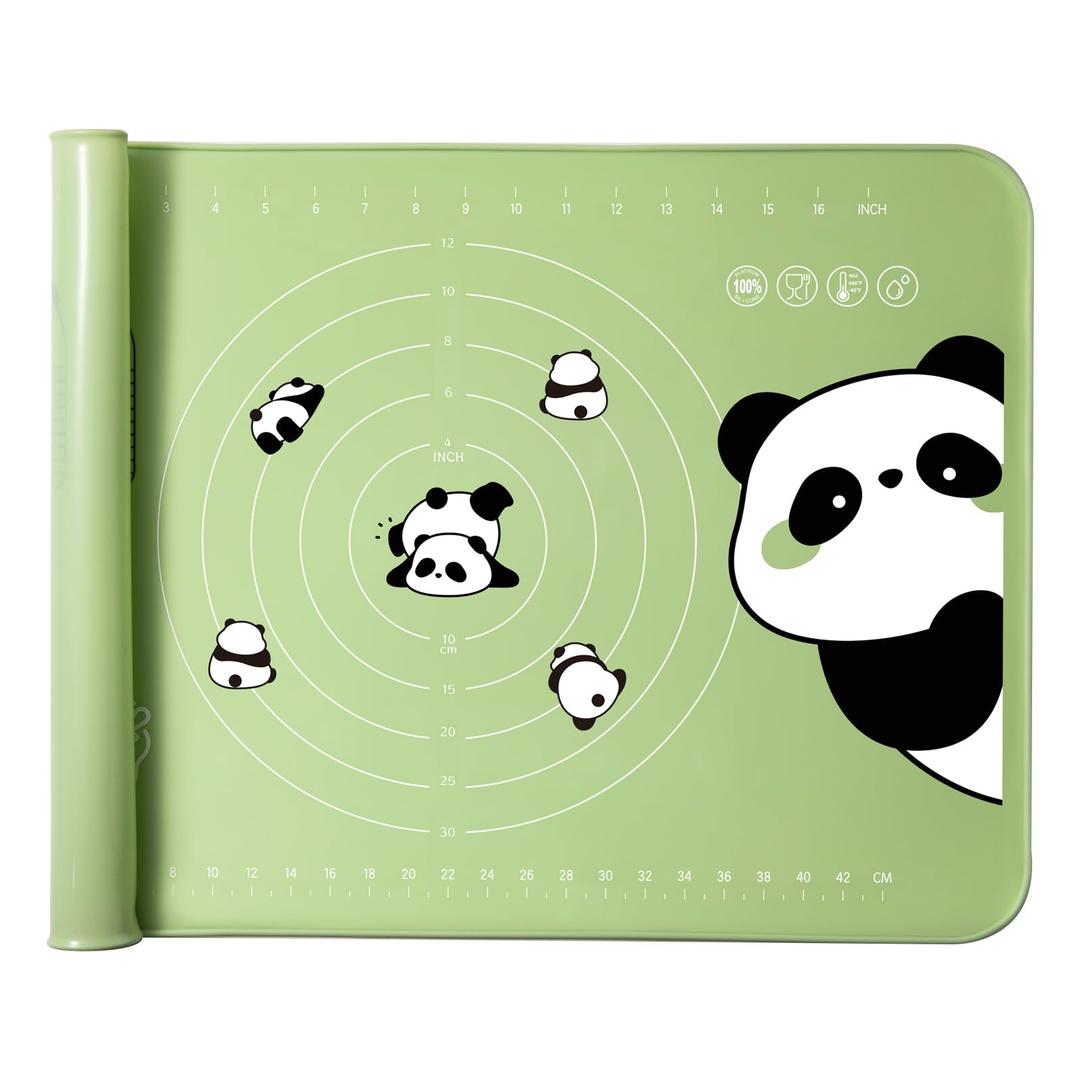Silicone Pastry Mat for Baking-Large Baking Mat with Measurements, Non-Slip Dough Mats for Kitchen Counter, Reusable & Nonstick Bakeware Mats for Cookies, Bread and Pastry,24"*16", Green